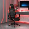 Image de Chaise De Jeu Avec Repose-pied Noir Et Rouge Similicuir Vidaxl