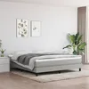 Image de Cadre De Lit À Lattes Gris Clair 160x200 Cm Tissu Vidaxl