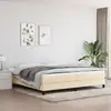 Image de Cadre De Lit À Lattes Crème 200x200 Cm Tissu Vidaxl
