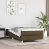 Image de Cadre De Lit À Lattes Marron Foncé 80x200 Cm Tissu Vidaxl