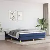 Image de Cadre De Lit À Lattes Bleu 160x200 Cm Tissu Vidaxl