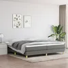 Image de Cadre De Lit À Lattes Gris Foncé 200x200 Cm Tissu Vidaxl