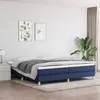 Image de Cadre De Lit À Lattes Bleu 200x200 Cm Tissu Vidaxl