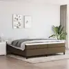 Image de Cadre De Lit À Lattes Marron Foncé 200x200 Cm Tissu Vidaxl