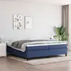 Image de Cadre De Lit À Lattes Bleu 200x200 Cm Tissu Vidaxl