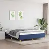 Image de Cadre De Lit À Lattes Bleu 160x200 Cm Tissu Vidaxl