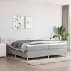 Image de Cadre De Lit À Lattes Gris Clair 200x200 Cm Tissu Vidaxl
