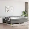 Image de Cadre De Lit À Lattes Gris Foncé 200x200 Cm Tissu Vidaxl