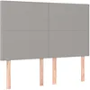Image de Tête De Lit Gris Clair 144 X 5 X 118/128 Cm Tissu Vidaxl