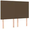 Image de Tête De Lit Marron Foncé 144 X 5 X 118/128 Cm Tissu Vidaxl