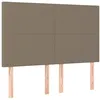 Image de Tête De Lit Taupe 144x5x118/128 Cm Tissu Vidaxl