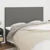 Image de Tête De Lit Gris Foncé 200x5x118/128 Cm Tissu Vidaxl