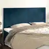 Image de Tête De Lit Bleu Foncé 160 X 5 X 118/128 Cm Velours Vidaxl