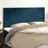 Image de Tête De Lit Bleu Foncé 180 X 5 X 118/128 Cm Velours Vidaxl