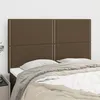 Image de Tête De Lit Marron Foncé 144 X 5 X 118/128 Cm Tissu Vidaxl