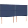 Image de Tête De Lit Bleu 200x5x118/128 Cm Tissu Vidaxl