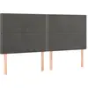 Image de Tête De Lit Gris Foncé 160 X 5 X 118/128 Cm Velours Vidaxl
