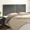 Image de Tête De Lit Gris Foncé 200 X 5 X 118/128 Cm Velours Vidaxl