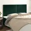 Image de Tête De Lit Vert Foncé 200x5x118/128 Cm Velours Vidaxl