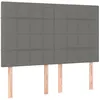 Image de Tête De Lit Gris Foncé 144 X 5 X 118/128 Cm Tissu Vidaxl