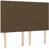 Image de Tête De Lit Marron Foncé 144 X 5 X 118/128 Cm Tissu Vidaxl