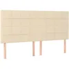 Image de Tête De Lit Crème 160x5x118/128 Cm Tissu Vidaxl