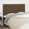 Image de Tête De Lit Marron Foncé 200 X 5 X 118/128 Cm Tissu Vidaxl