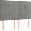 Image de Tête De Lit Gris Clair 144 X 5 X 118/128 Cm Velours Vidaxl
