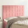 Image de vidaXL Tête de Lit Meubles de Chambre à Coucher Accessoires de Lit Simple Têtes de Cadre de Lit Intérieur Rose 144x5x118/128 3116385