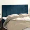 Image de Tête De Lit Bleu Foncé 160 X 5 X 118/128 Cm Velours Vidaxl