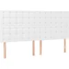 Image de Tête De Lit Blanche 160 X 5 X 118/128 Cm Similicuir Vidaxl