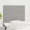 Image de Tête De Lit Gris Clair 100x5x118/128 Cm Tissu Vidaxl