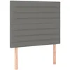 Image de Tête De Lit Gris Foncé 100x5x118/128 Cm Tissu Vidaxl