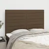 Image de Tête De Lit Marron Foncé 144 X 5 X 118/128 Cm Tissu Vidaxl