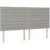 Image de Tête De Lit Gris Clair 180 X 5 X 118/128 Cm Tissu Vidaxl