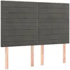 Image de Tête De Lit Gris Foncé 144 X 5 X 118/128 Cm Velours Vidaxl