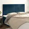 Image de Tête De Lit Bleu Foncé 200 X 5 X 118/128 Cm Velours Vidaxl