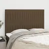 Image de Tête De Lit Marron Foncé 144 X 5 X 118/128 Cm Tissu Vidaxl