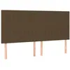 Image de Tête De Lit Marron Foncé 200 X 5 X 118/128 Cm Tissu Vidaxl