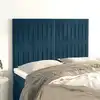 Image de Tête De Lit Bleu Foncé 144 X 5 X 118/128 Cm Velours Vidaxl