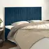 Image de Tête De Lit Bleu Foncé 160 X 5 X 118/128 Cm Velours Vidaxl