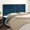 Image de Tête De Lit Bleu Foncé 200 X 5 X 118/128 Cm Velours Vidaxl