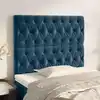 Image de Tête De Lit Bleu Foncé 90x7x118/128 Cm Velours Vidaxl