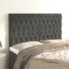 Image de Tête De Lit Gris Foncé 144 X 7 X 118/128 Cm Velours Vidaxl