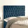 Image de Tête De Lit Bleu Foncé 144 X 7 X 118/128 Cm Velours Vidaxl