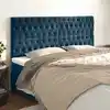 Image de Tête De Lit Bleu Foncé 180 X 7 X 118/128 Cm Velours Vidaxl