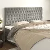 Image de Tête De Lit Gris Clair 200 X 7 X 118/128 Cm Velours Vidaxl