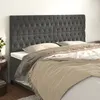 Image de Tête De Lit Gris Foncé 200 X 7 X 118/128 Cm Velours Vidaxl