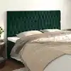 Image de Tête De Lit Vert Foncé 200x7x118/128 Cm Velours Vidaxl