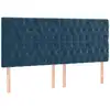 Image de Tête De Lit Bleu Foncé 200 X 7 X 118/128 Cm Velours Vidaxl